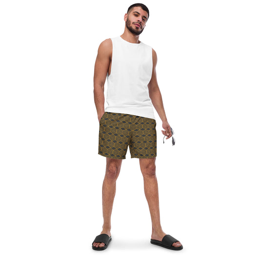 Men's Geometric Design Swim Trunks