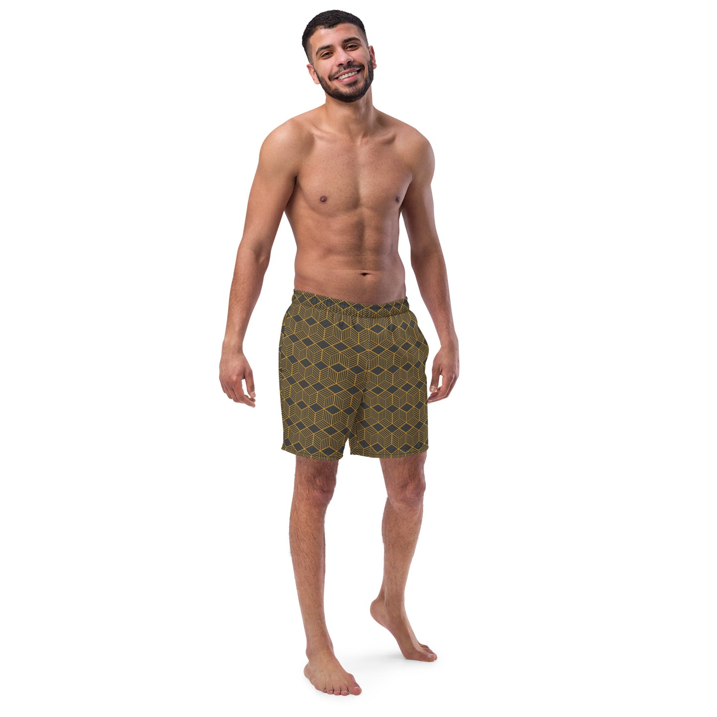 Men's Geometric Design Swim Trunks